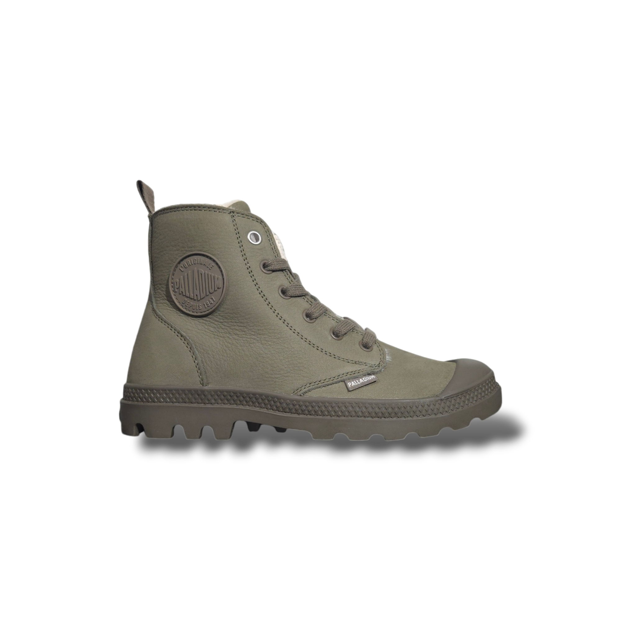 PALLADIUM HI ZIP DUSTY GREEN